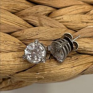 Judith  Ripka 925 Silver and CZ Crystal Earrings